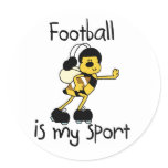 Bumblebee Football My Sport Round Sticker