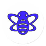 Bumblebee or Bumble Bee Honey Queen Wasp Blue Sticker