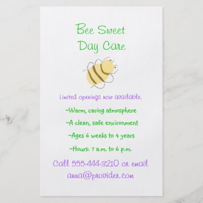 flyers for daycares. theme child care flyer by