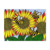 Bumblebees And Sunflowers Post Card