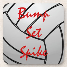 Bump Set Spike Volleyball Drink Coaster