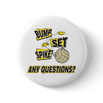 Bump Set Spike Volleyball Gift buttons