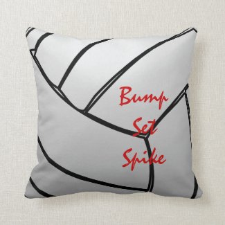 Bump Set Spike Volleyball Throw Pillow
