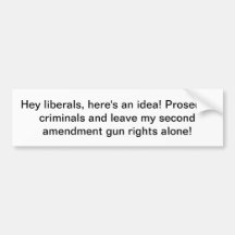 Bumper sticker about second amendment gun rights