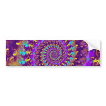 Bumper Sticker - Crazy Fractal Purple terquoise