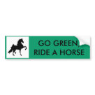 standard_bumpersticker - Save the planet with reduced carbon dioxide emmissions, Ride A Horse Bumper Sticker