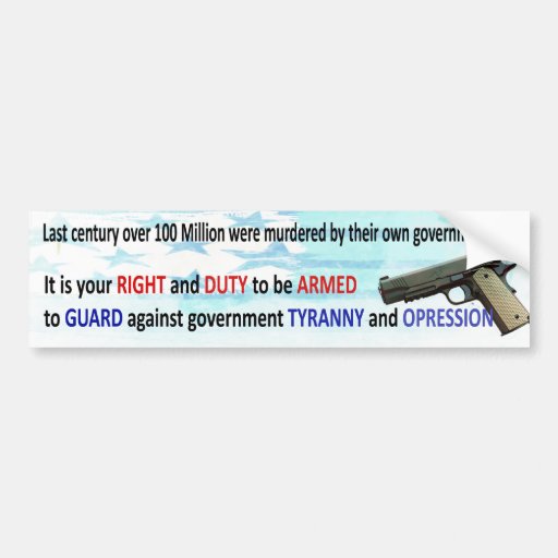 Bumper Sticker GUN RIGHTS Zazzle