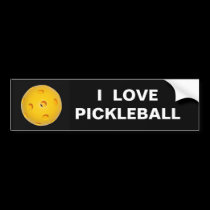 Bumper Sticker: I  Love Pickleball bumper stickers