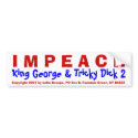 Bumper Sticker: "I M P E A C H, King George & Tric bumper stickers by douglowe Bumper Sticker: "I M P E A C H, King George & Tric bumper stickers