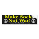 Bumper Sticker - Make socks not war bumper stickers