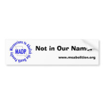 bumper sticker, Not in Our Name bumper stickers