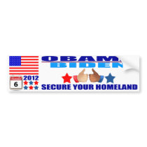 Bumper Sticker - Obama/Biden - Flag - Homeland