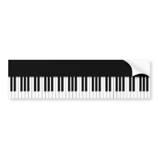 Bumper Sticker - Piano Keyboard black white