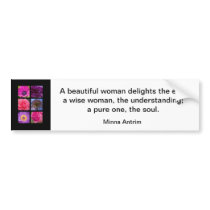 Bumper Sticker - Pink Purple Flowers with Quote