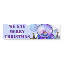 Bumper Sticker-Snowman Happy Holidays Christmas bumper stickers by forbes1954 Bumper Sticker-Snowman Happy Holidays Christmas bumper stickers