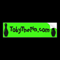 Bumper Sticker TobyThePin.com Green bumper stickers