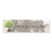 Bumper Sticker Wish You Were Here Tree Collage bumper stickers by Itayasdesigns Bumper Sticker Wish You Were Here Tree Collage bumper stickers
