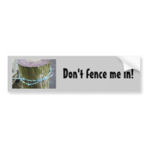 Bumper Sticker with Barbed-Wire Fencepost
