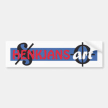 bumper sticker with mark name - HENKJANSART