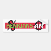 bumper sticker with mark name HENKJANSART'