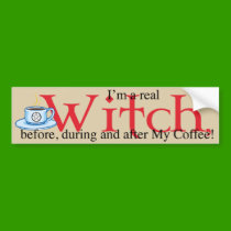 bumpersticker Coffee Witch bumper stickers
