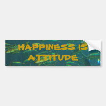 BUMPERSTICKER - HAPPINESS IS ATTITUDE BUMPER STICKERS