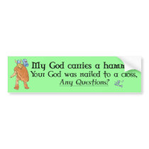 bumpersticker My God on Grn Bumper Sticker
