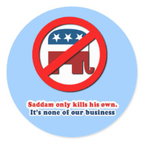 Bumpersticker - Saddam only kills his own