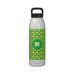Bumpy yellow green pattern water bottles