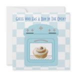 Bun In The Oven Baby Boy Blue Baby Shower Invitations