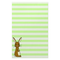 Bunbun - Cute Rabbit Green Stripes Stationery