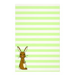 Bunbun - Cute Rabbit Green Stripes Stationery