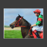 Bunbury Red - Racehorse Art Post Card