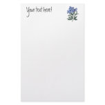 Bunch of Blue Blossoms Personalized Stationery