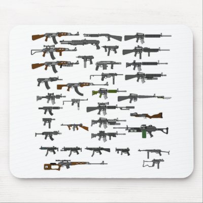 pics of guns. Bunch Of Guns Mouse Pad by