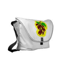 Bunch of peppers with yellow background messenger bags