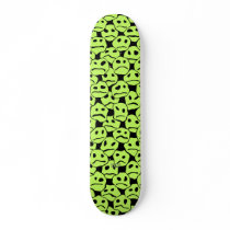 Bunch of Sad Faces (green) (black bg) - Skateboard