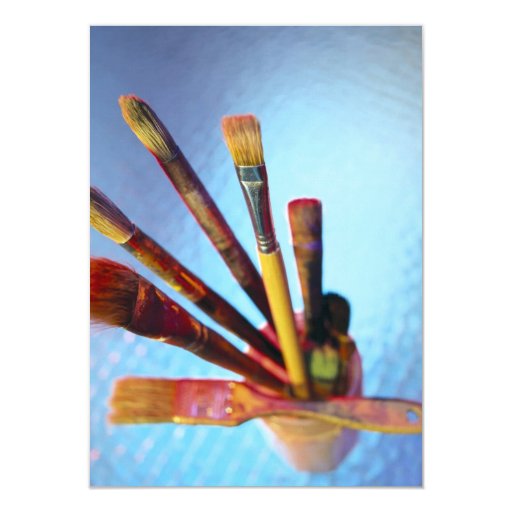 Bunch Of Used Paint Brushes Card Zazzle