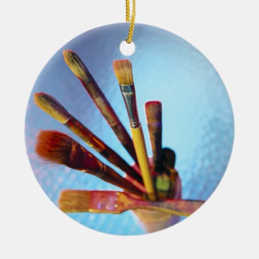 bunch of used paint brushes double sided ceramic round bunch of used paint brushes double sided ceramic round