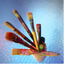 Bunch Of Used Paint Brushes Photo Cut Outs