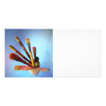 Bunch Of Used Paint Brushes Custom Photo Card