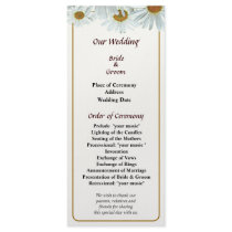 Bunch of White Daisies Wedding Program Rack Card Design