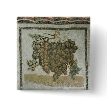 Bunch of white grapes, Roman mosaic Pinback Button