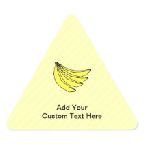 Bunch of Yellow Bananas. Triangle Stickers