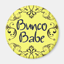 Bunco Babe with Swirls Button Fridge Magnets