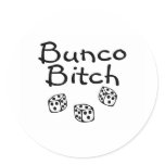 Bunco Bitch Black Round Sticker