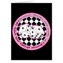 Bunco Chicks Roll With It - Pink Greeting Cards