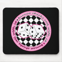 Bunco Chicks Roll With It - Pink Mousepad