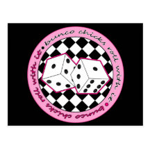 Bunco Chicks Roll With It - Pink Post Cards