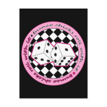 Bunco Chicks Roll With It - Pink Postcard